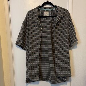 Tommy Bahama Gray Striped Camp Shirt